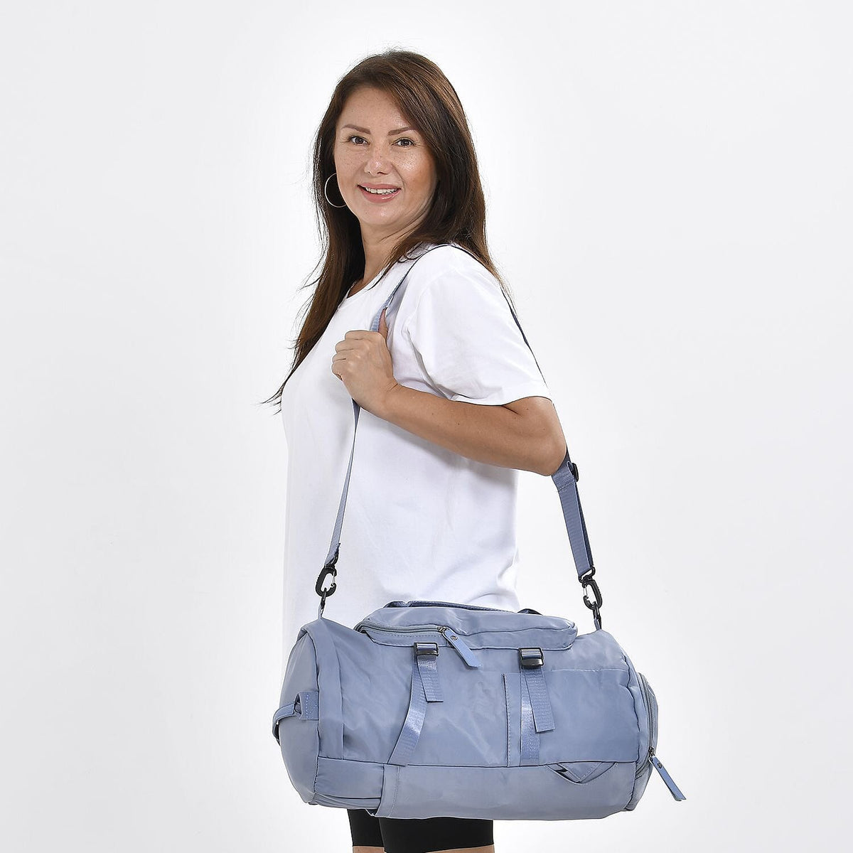 Multi-Function Travel Bag with Backpack Straps &amp; 4 Exterior Zipped Pockets - Blue 7509053 1