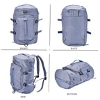 Multi-Function Travel Bag with Backpack Straps & 4 Exterior Zipped Pockets - Blue
