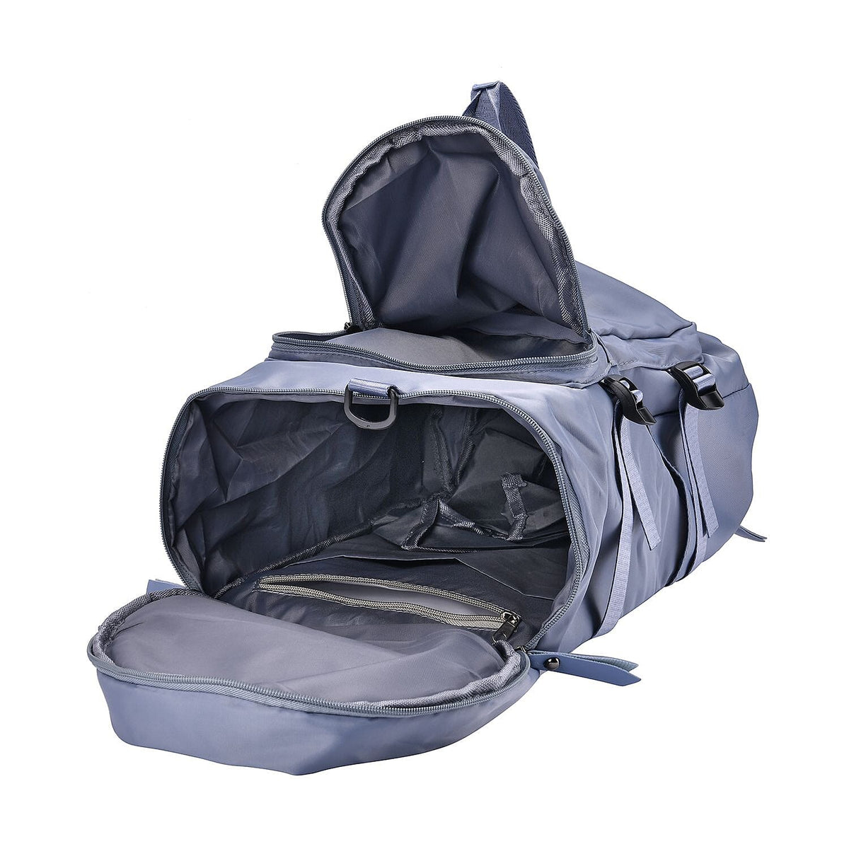 Multi-Function Travel Bag with Backpack Straps &amp; 4 Exterior Zipped Pockets - Blue 7509053 5