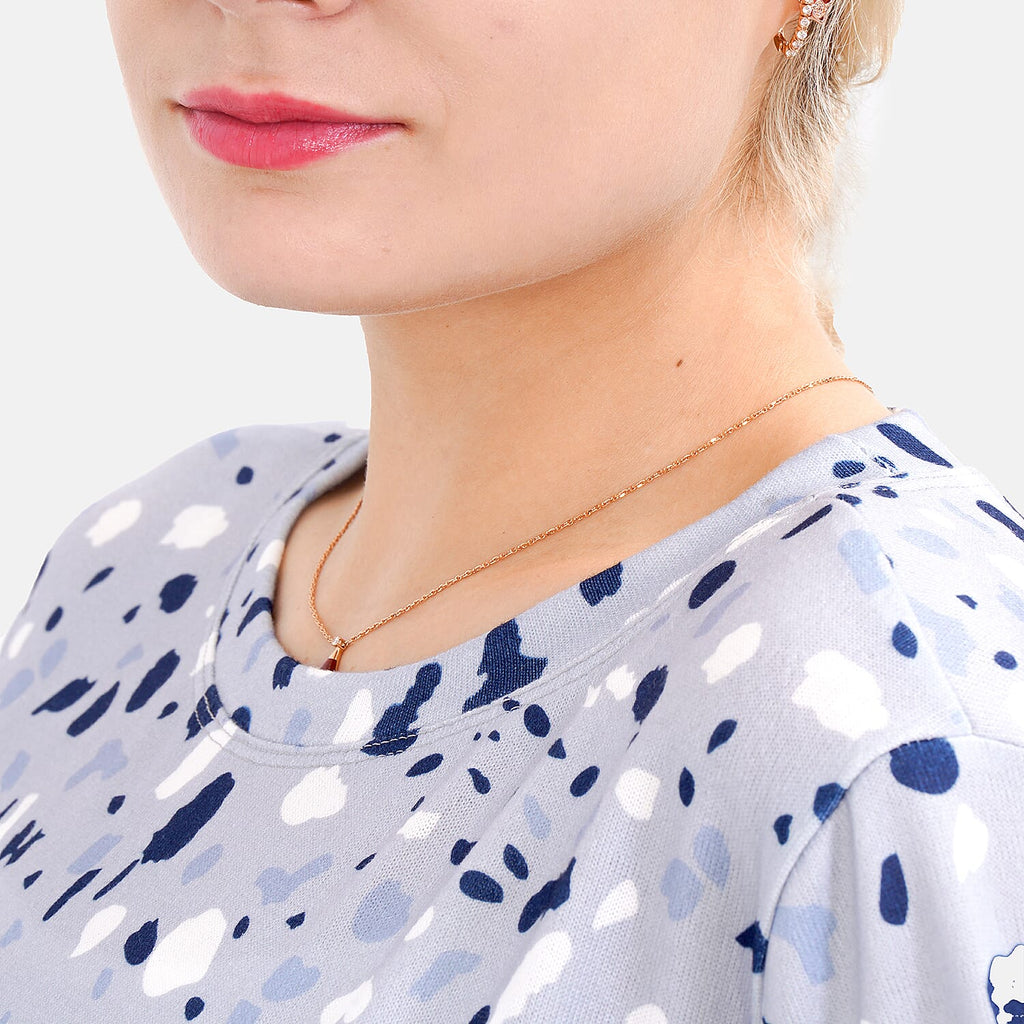 LA MAREY Spot Pattern Jersey Top (One Size Upto UK 20) - Grey