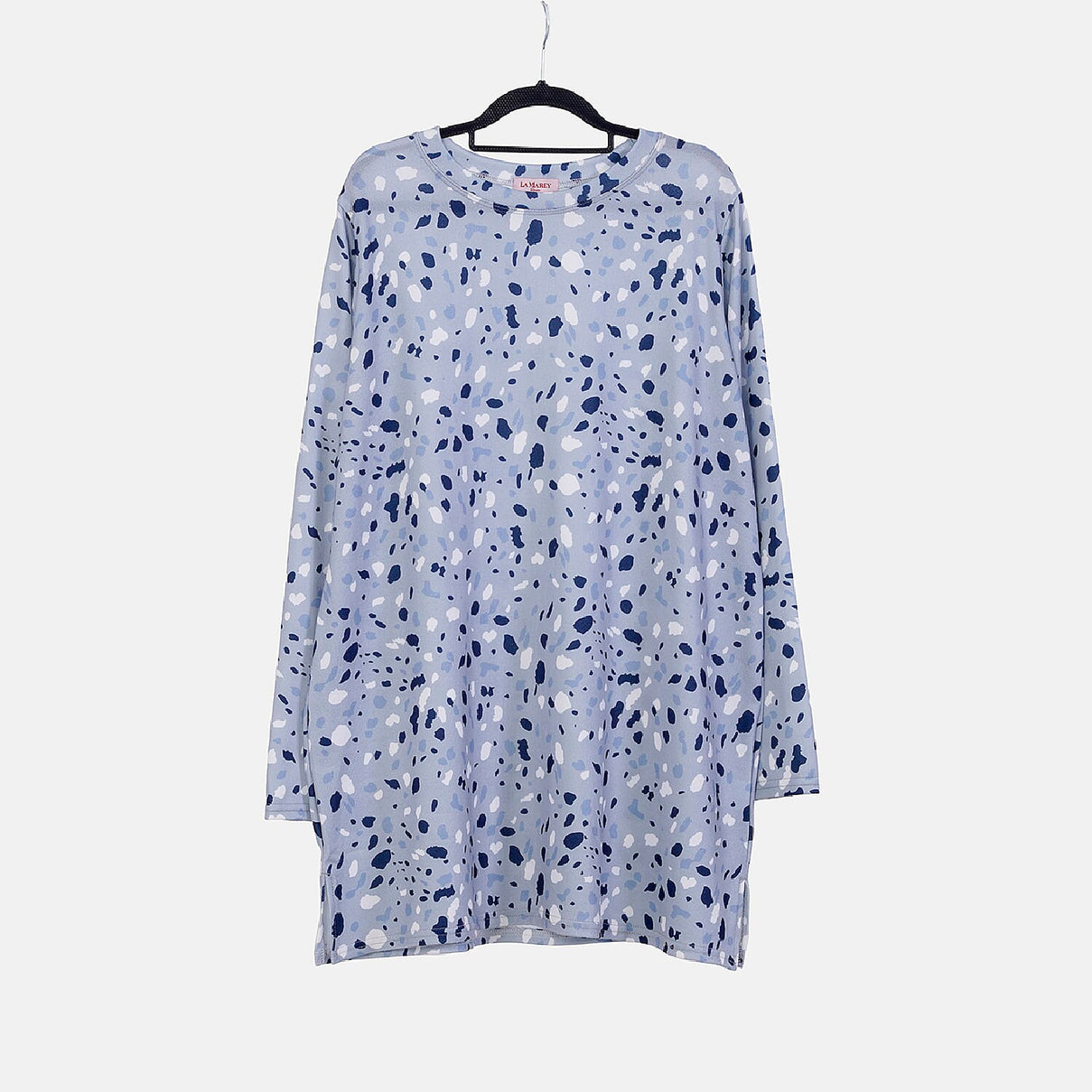 LA MAREY Spot Pattern Jersey Top (One Size Upto UK 20) - Grey 7664198 7