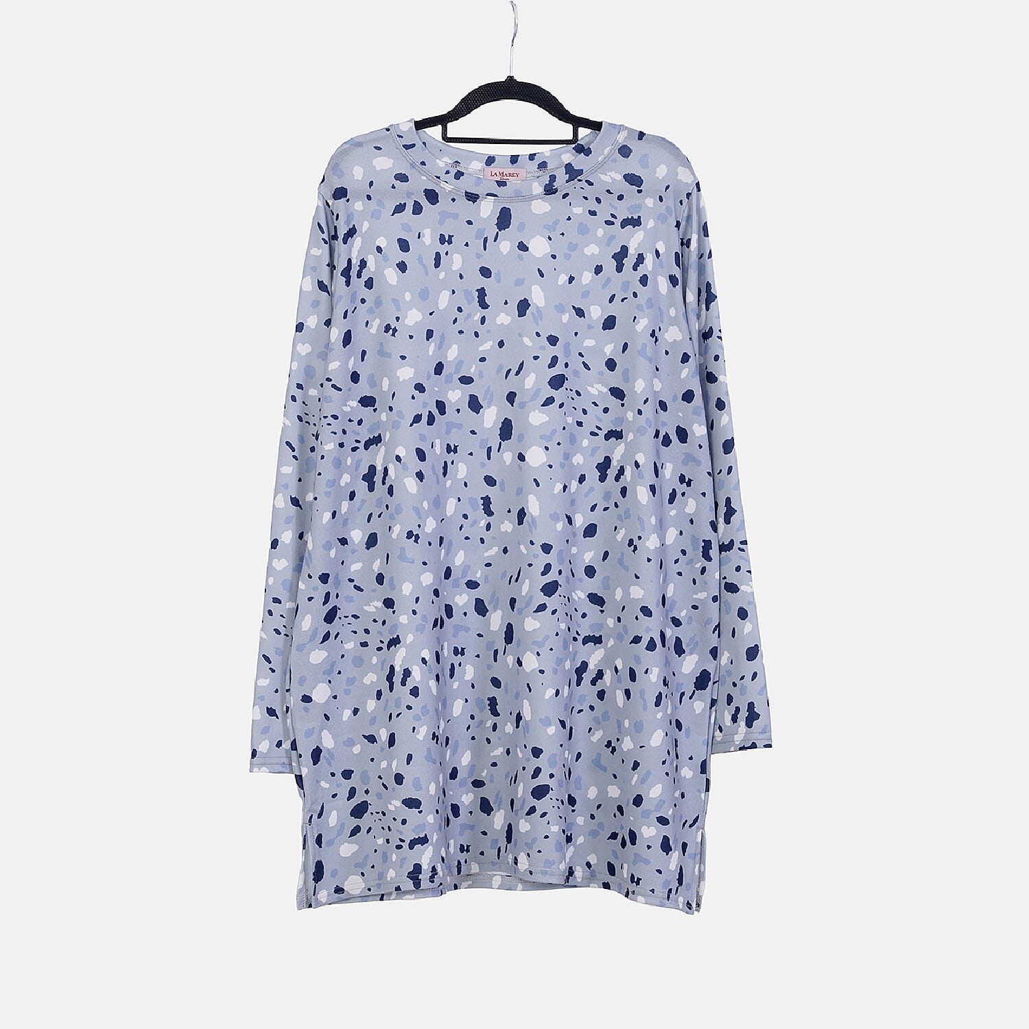 LA MAREY Spot Pattern Jersey Top (One Size Upto UK 20) - Grey 7664198 7