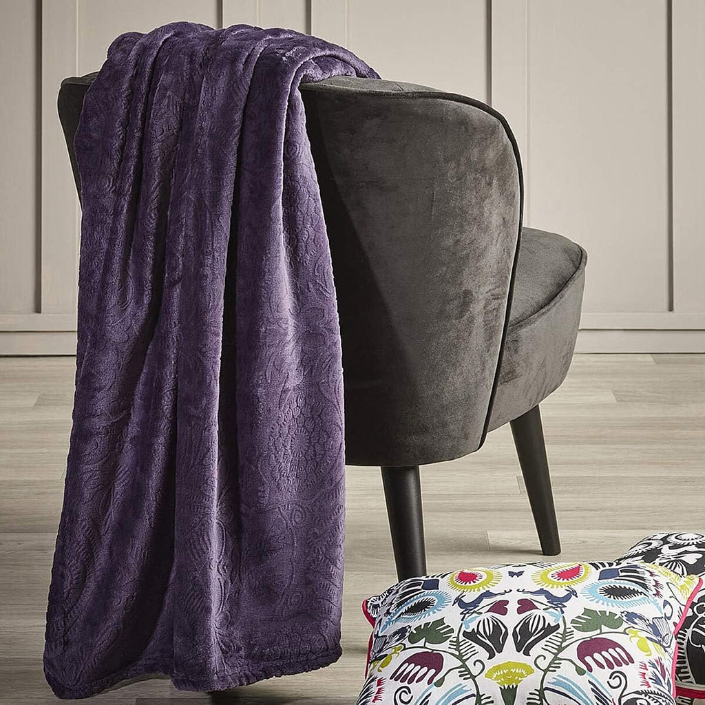 PROMECO - Christian Lacroix Throw Blanket (Size 220x180 cm) - Plum