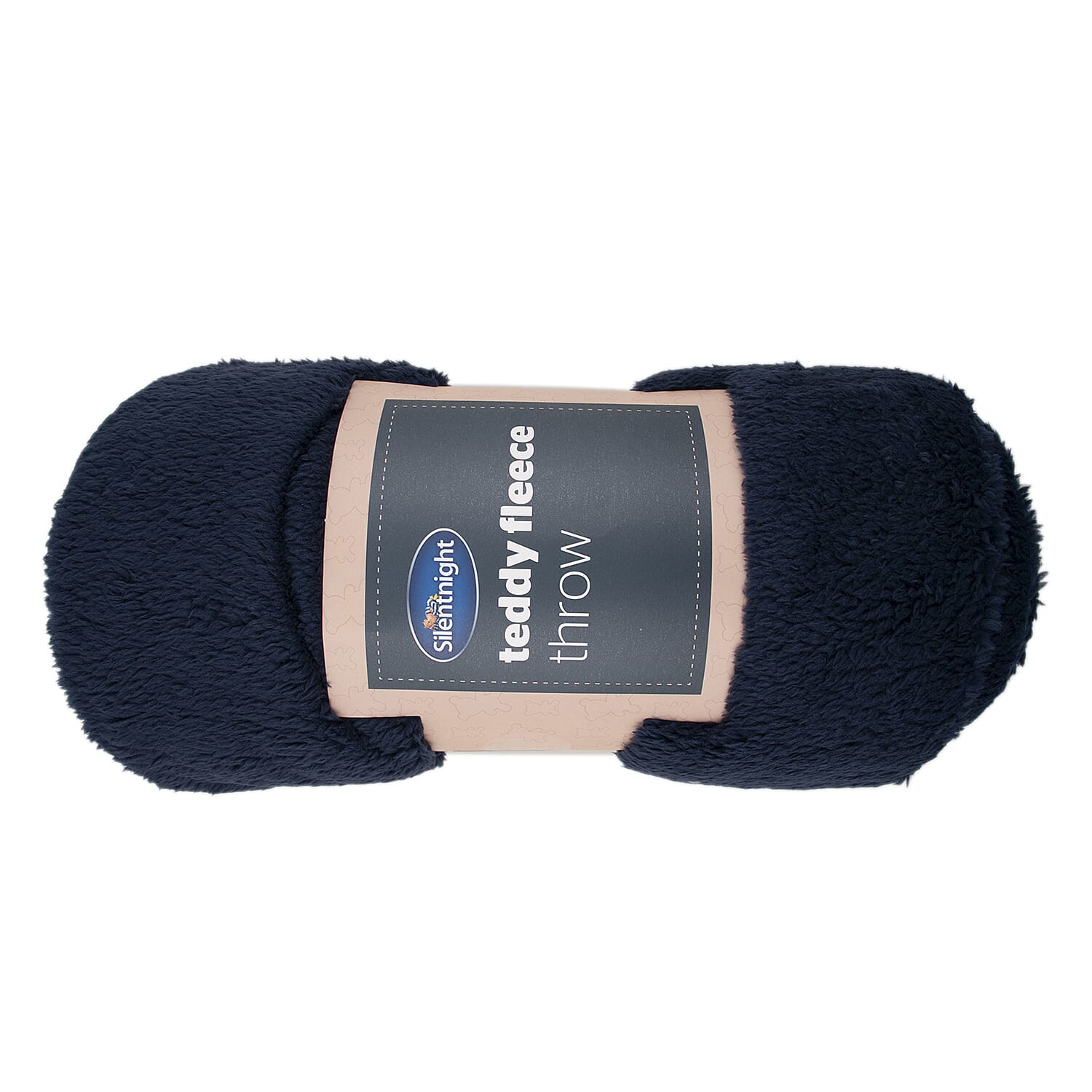 SILENTNIGHT Teddy Fleece Throw (Size 150x125 cm) - Navy 7504453 0