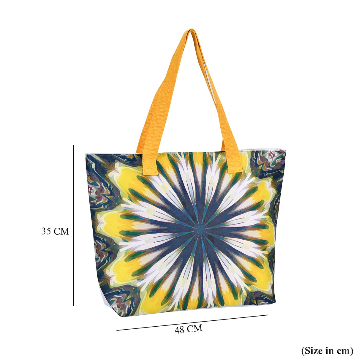 Set of 2 Tie Dye Pattern Tote Bag with Handle Drop - Blue &amp; Yellow 7689706 8