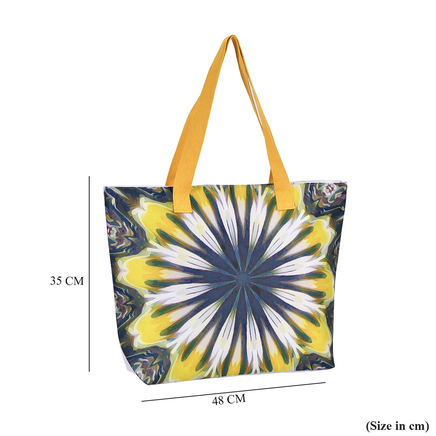 Set of 2 Tie Dye Pattern Tote Bag with Handle Drop - Blue &amp; Yellow 7689706 8