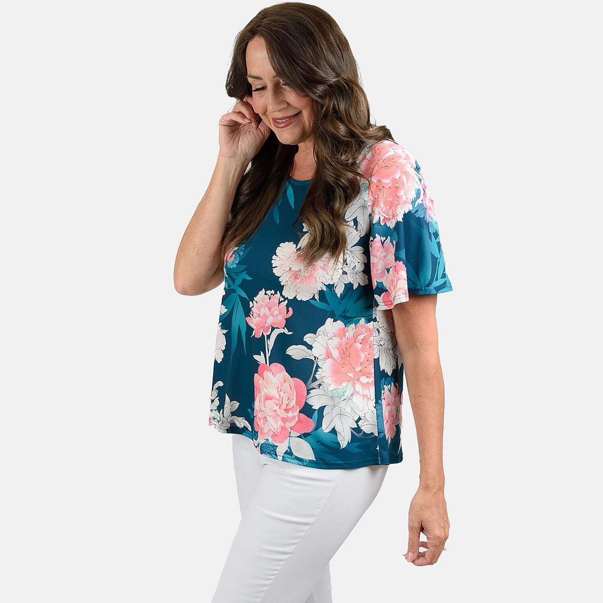 Flutter Sleeve Top - Aqua V32633026 1
