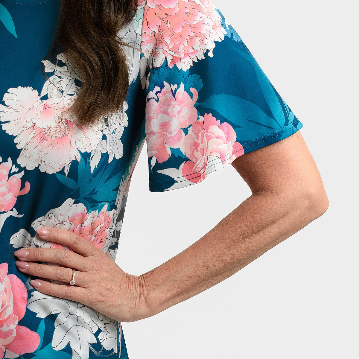 Flutter Sleeve Top - Aqua V32633026 3
