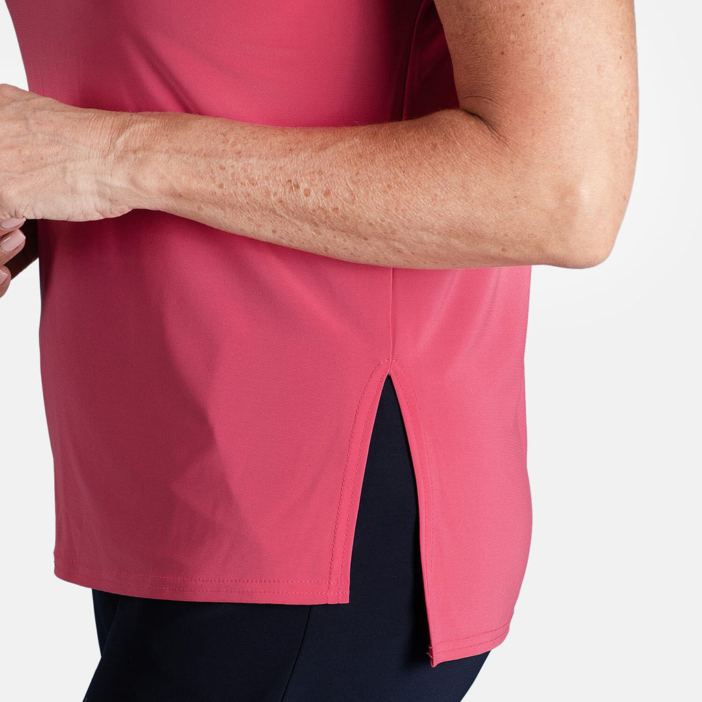 STYLED BY Notch Neck Top (Size M) - Cerise