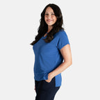 STYLED BY Notch Neck Top (Size M) - Cobalt