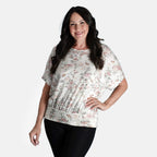 Closeout Deal Batwing Printed Top (Size 10) - Rose