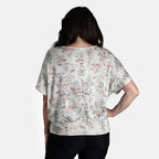 Closeout Deal Batwing Printed Top (Size 10) - Rose