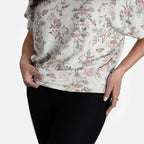 Closeout Deal Batwing Printed Top (Size 10) - Rose