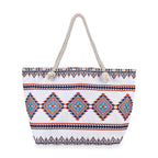 Polyester Tribal Tote Bag (Size 38x21x37 cm) - White
