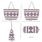 Polyester Tribal Tote Bag (Size 38x21x37 cm) - White