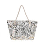 Zebra pattern large size tote bag with rope handle (Size 38x20x38 cm) - White & Black