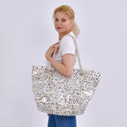 Zebra pattern large size tote bag with rope handle (Size 38x20x38 cm) - White & Black