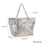 Zebra pattern large size tote bag with rope handle (Size 38x20x38 cm) - White & Black