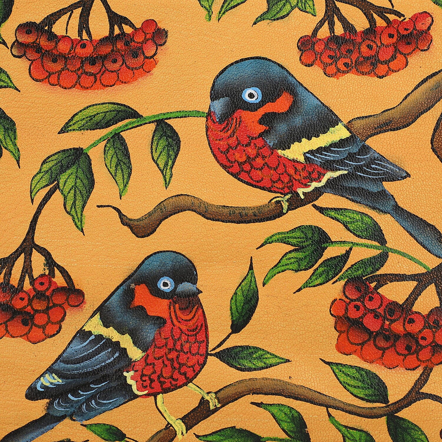 Portable Hand Printed Lorikeet Theme Jewellery Organiser Jewellery Storage for Necklace, Earrings, Bracelets, Watches and Accessories for Women's and Girls - Yellow 6295159 8