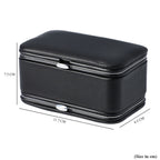 2 in 1 - Six Piece Manicure Set and Travel Jewellery Organiser with Inside Mirror (Size 12x6x6cm) - Black