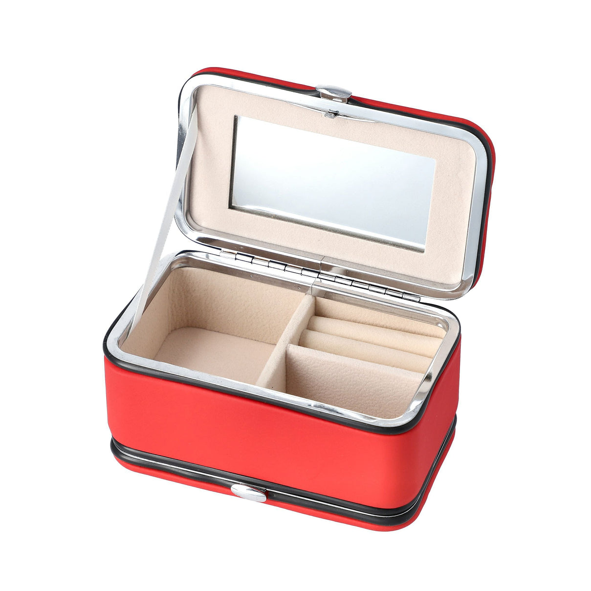 Portable Jewellery Box with Manicure Set Organiser - Red 6841649 4