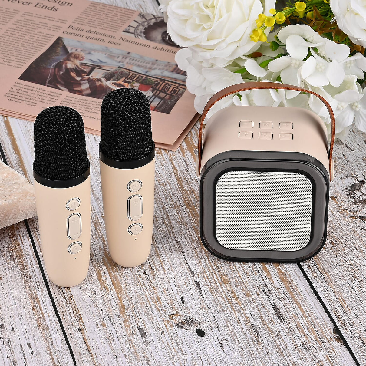 Portable Karaoke Bluetooth Speaker with 2 Microphones and RGB Lighting 7847169 11