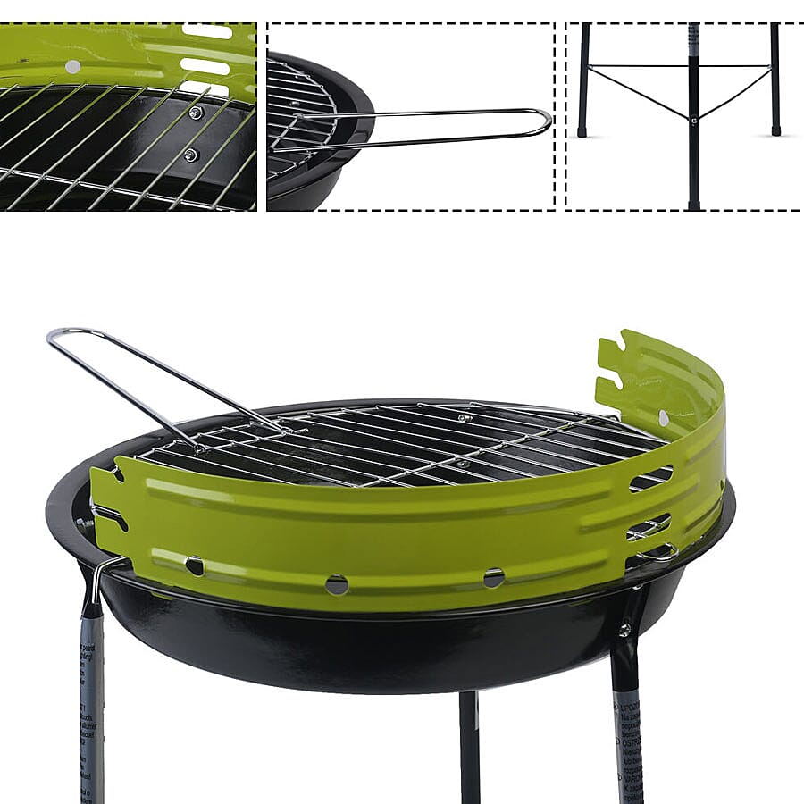 Portable Multipurpose Charcoal Barbeque Grill - Green 6484731 1
