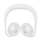 Rechargeable Neck Fan with Light - White