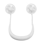 Rechargeable Neck Fan with Light - White