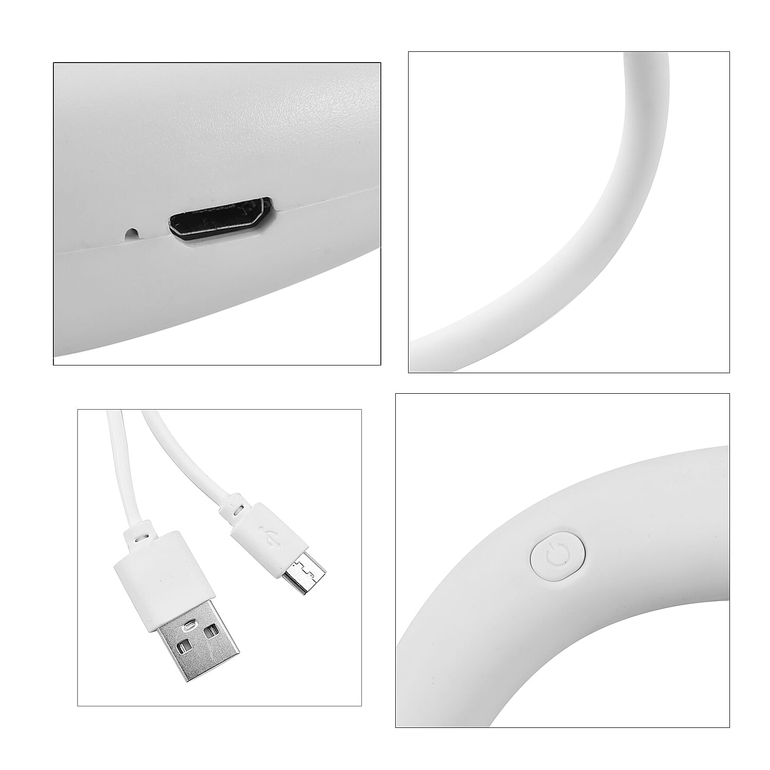 Rechargeable Neck Fan with Light - White 8835213 6