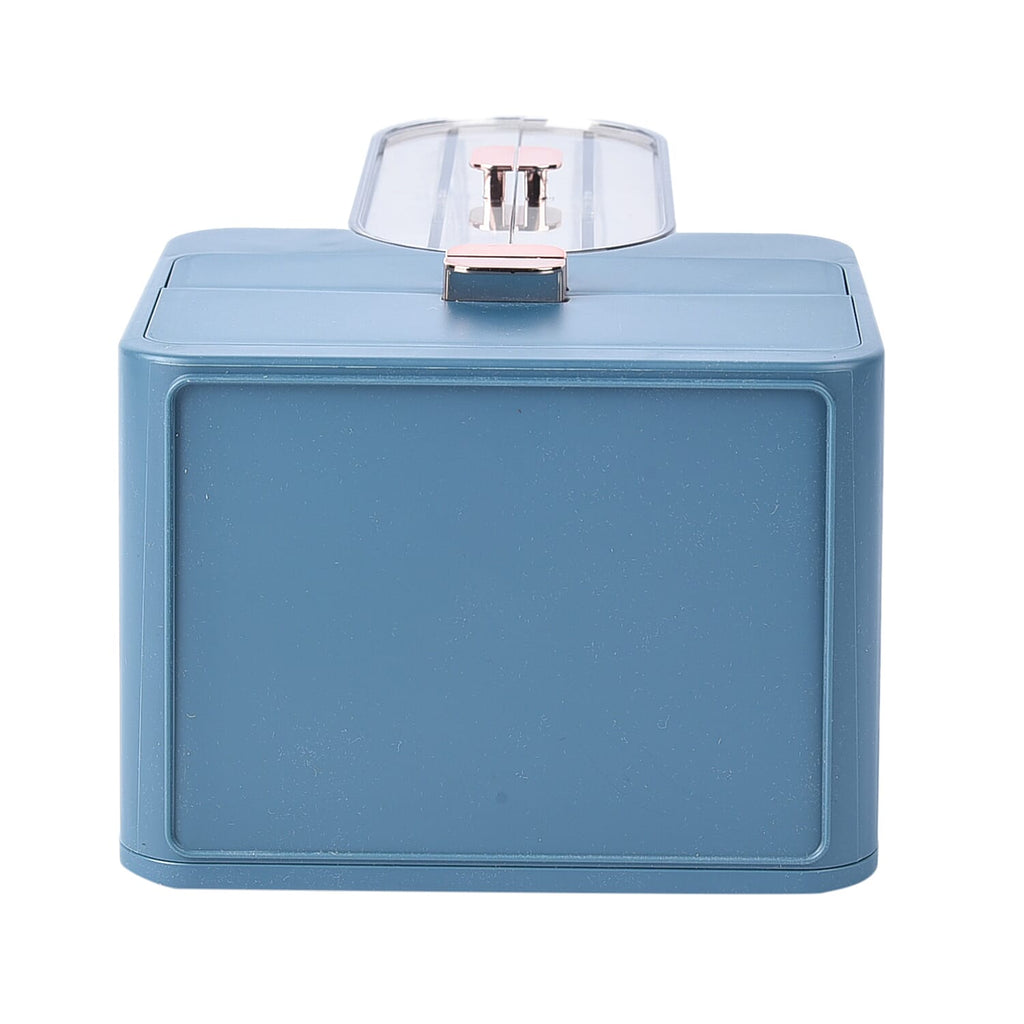 Portable Transparent Earrings Display Jewellery Organiser with 2 Drawer (Size 31x18x13 cm) - Blue