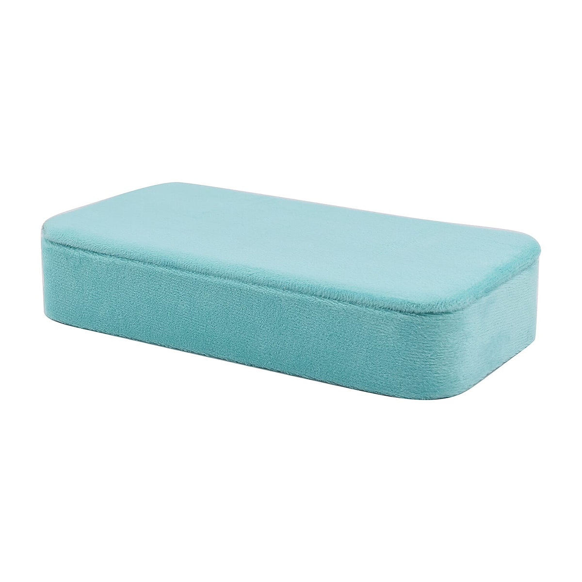 Portable Velvet Jewellery Box with Inside Mirror and Anti Tarnish Lining Jewellery Storage Organiser for Necklace, Earrings, Bracelets, Rings, and Accessories for Women's and Girls - Aquamarine 7306323 3