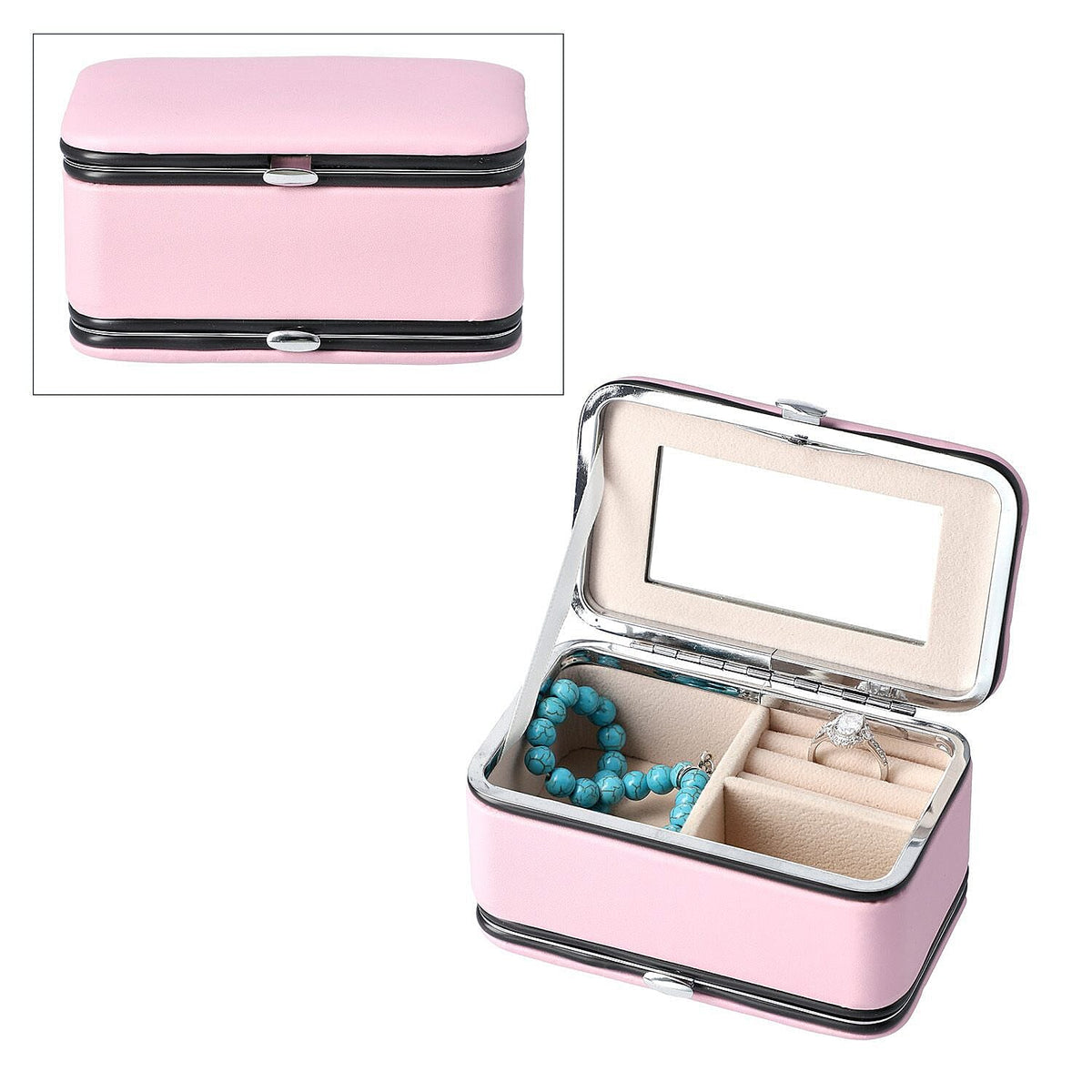 PortablePersonal Care Kit and Jewellery Box with Manicure Set Organiser for women - Pink V32517604 0