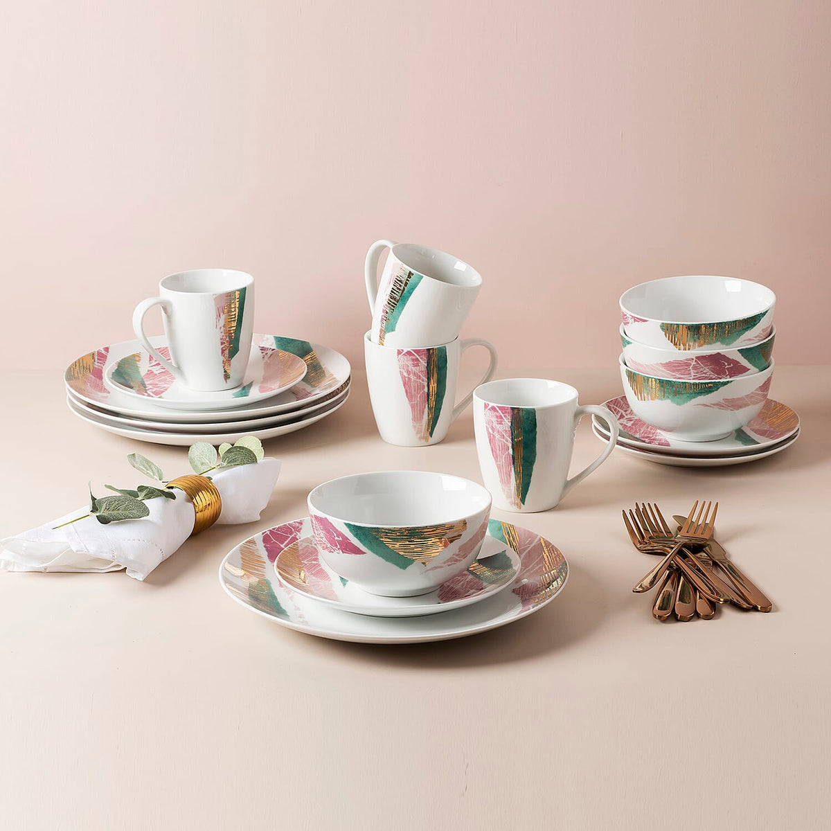 Portmeirion Studio Torn 16 Piece Dining Set- Multi Colour 7228721 0