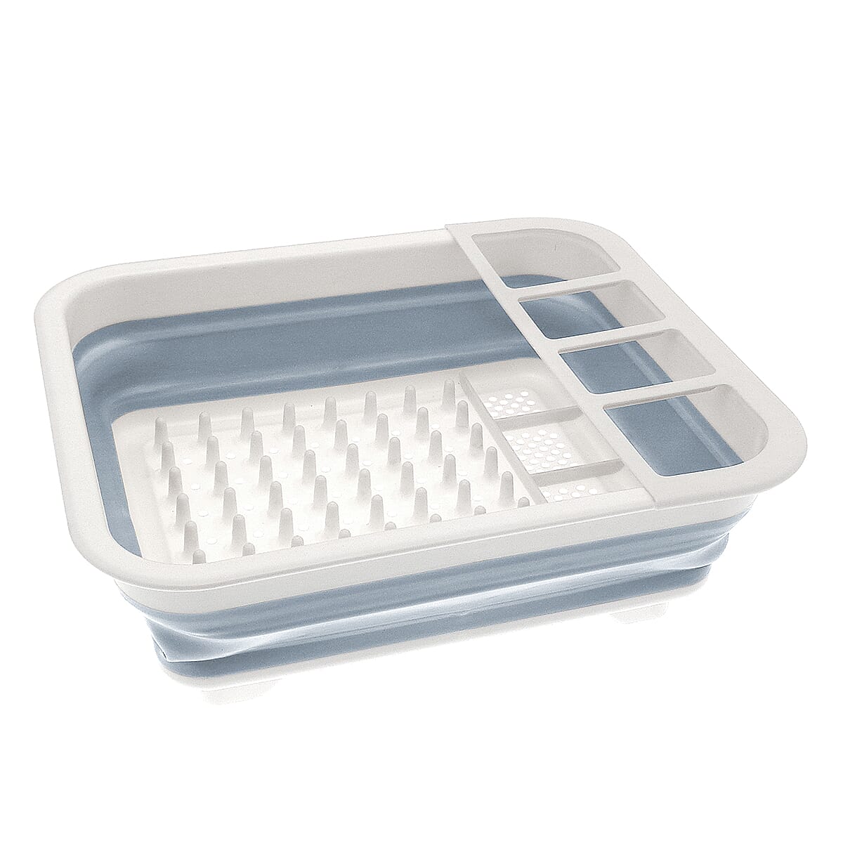 Set of 2 Collapsible Disk Rack and Collapsible Colander - Grey and White 7829164 1