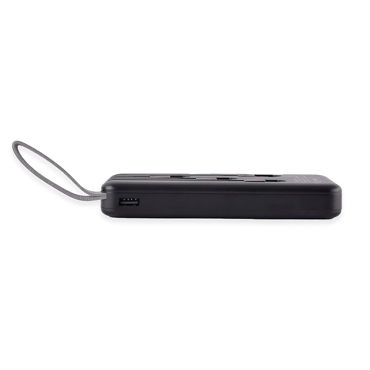 10000mAh Power Bank with Solar Panel &amp; Built in 5 Outputs (4 Cables &amp; 1 USB A Port) - Black 7564827 1