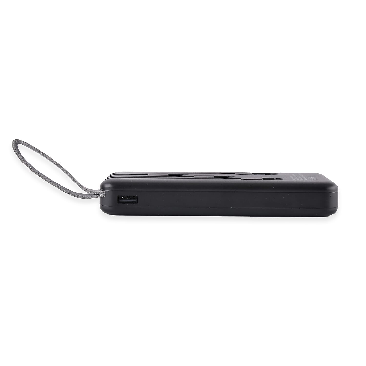 10000mAh Power Bank with Solar Panel &amp; Built in 5 Outputs (4 Cables &amp; 1 USB A Port) - Black 7564827 1