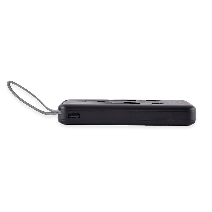 10000mAh Power Bank with Solar Panel &amp; Built in 5 Outputs (4 Cables &amp; 1 USB A Port) - Black 7564827 2