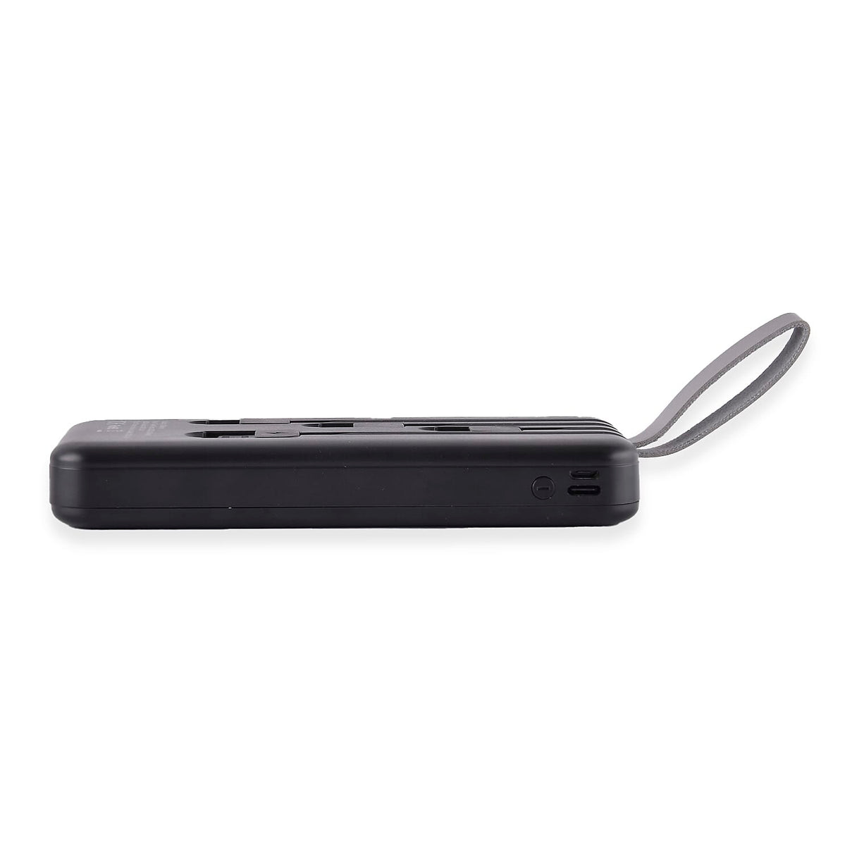 10000mAh Power Bank with Solar Panel &amp; Built in 5 Outputs (4 Cables &amp; 1 USB A Port) - Black 7564827 2