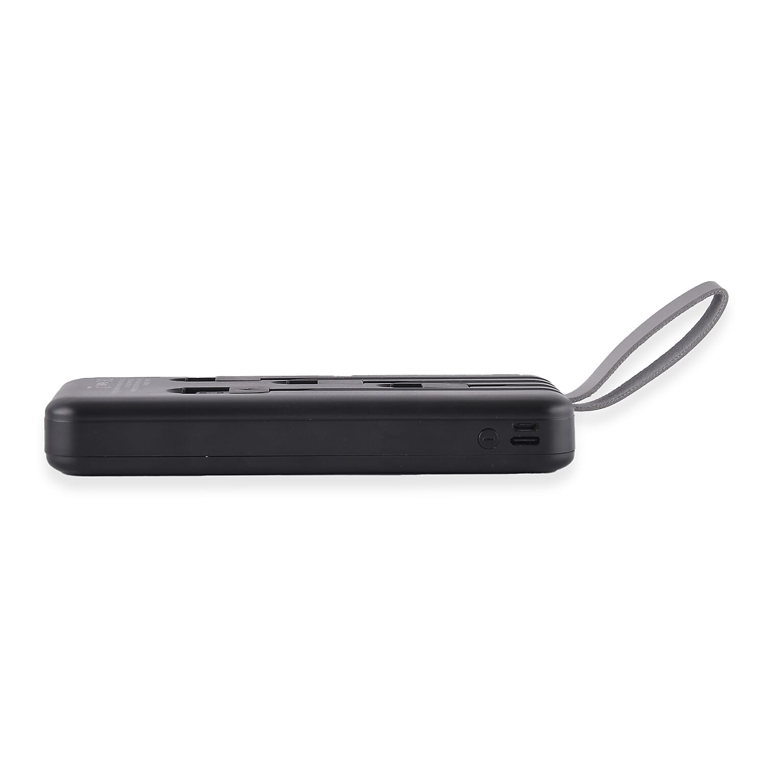 10000mAh Power Bank with Solar Panel &amp; Built in 5 Outputs (4 Cables &amp; 1 USB A Port) - Black 7564827 2