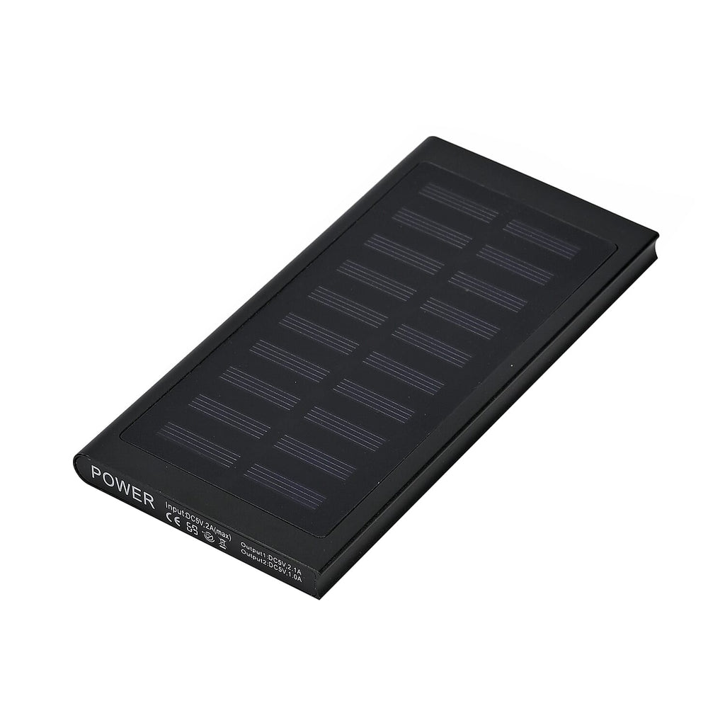5000mAh Power Bank with Solar Panel - Mountaineering Buckle - Black