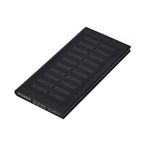 5000mAh Power Bank with Solar Panel - Mountaineering Buckle - Black