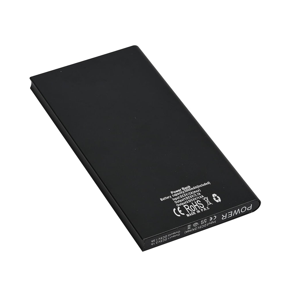 5000mAh Power Bank with Solar Panel - Mountaineering Buckle - Black