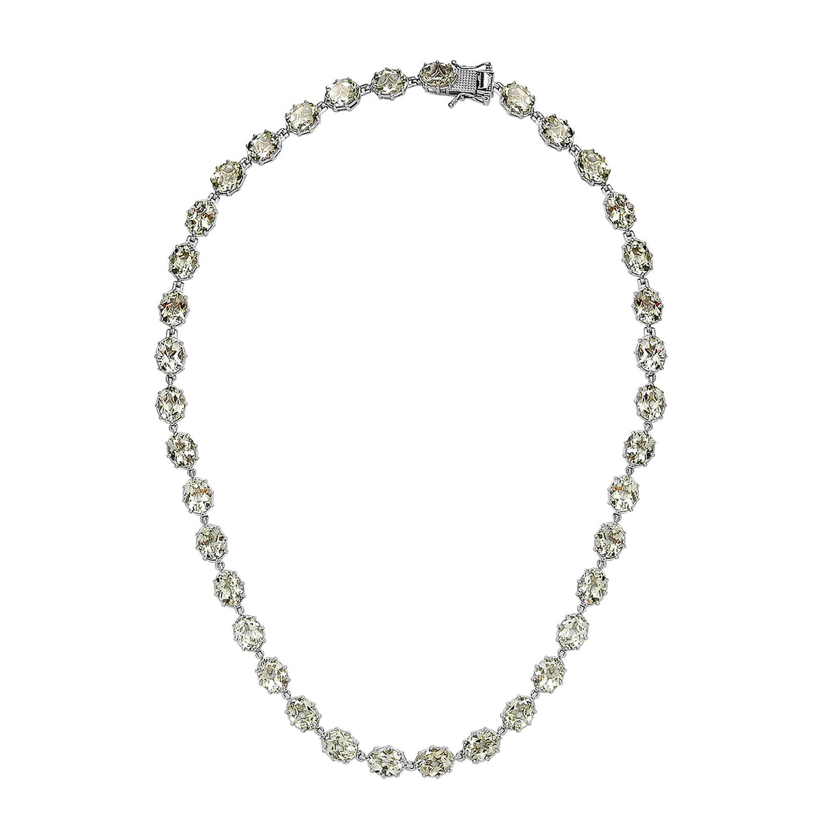 Prasiolite  Necklace (Size - 20) in Platinum Overlay Sterling Silver 66.00 Ct, Silver Wt. 29.79 Gms 7159030 0