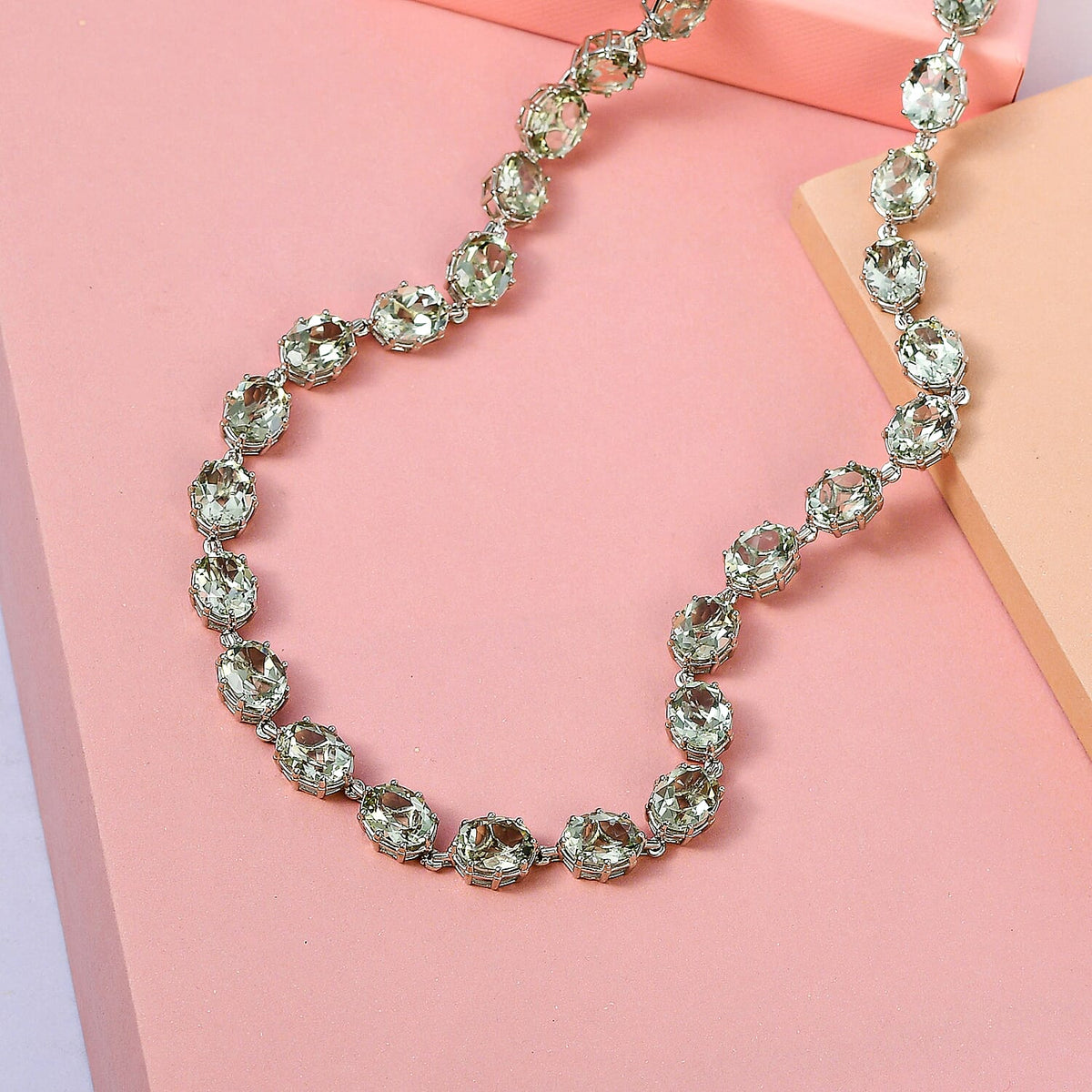 Prasiolite  Necklace (Size - 20) in Platinum Overlay Sterling Silver 66.00 Ct, Silver Wt. 29.79 Gms 7159030 3