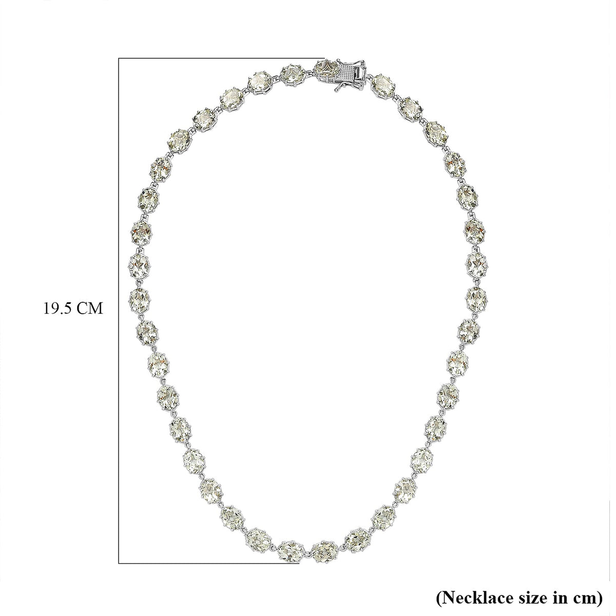 Prasiolite  Necklace (Size - 20) in Platinum Overlay Sterling Silver 66.00 Ct, Silver Wt. 29.79 Gms 7159030 5