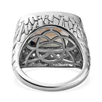 Prasiolite & Natural Zircon Ring in Platinum Overlay Sterling Silver 5.05 Ct, Silver Wt. 8.19 Gms