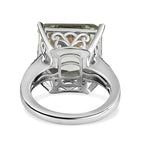 Prasiolite and Natural Zircon Ring in Platinum Overlay Sterling Silver 6.01 Ct.