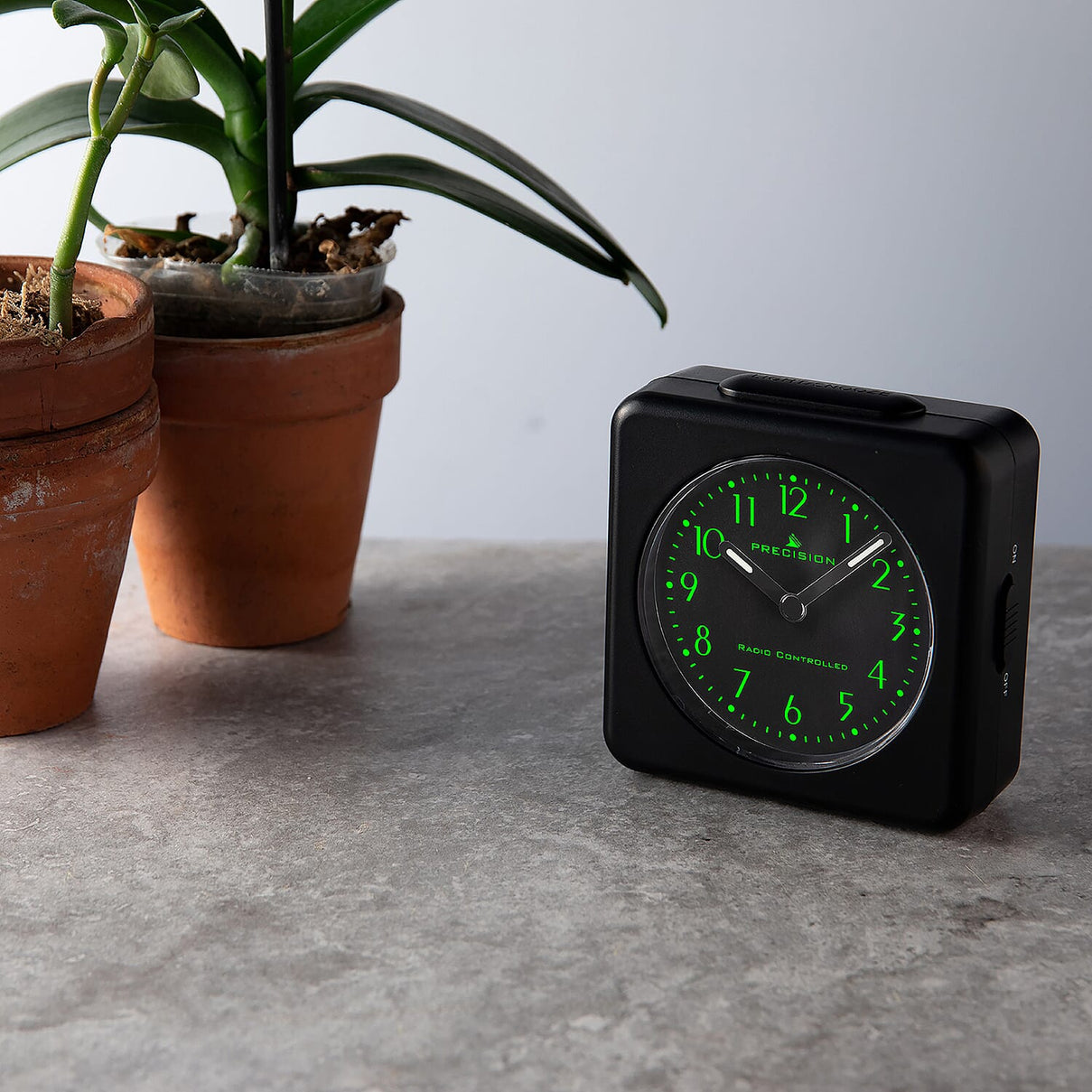 Precision Radio Controlled Alarm Clock - Analog Display with Snooze &amp; Light (AA Battery Not Incl.) - Black 8097388 1