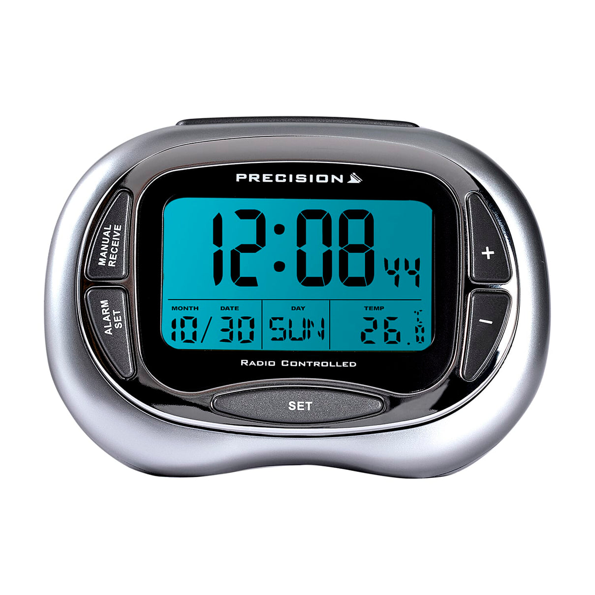 Digital Radio Controlled Alarm Clock (2xAA Battery not Incl.) - Silver 8097383 0